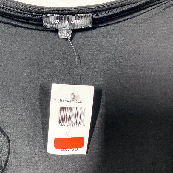 NEW! Saks Fifth Avenue Floral Applique Skirt A Line Black Casual - S - Picture 2 of 10